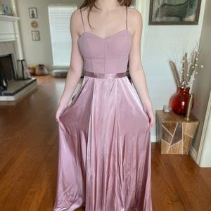 Worn for a sweet 16 only once. Blush pink color, bone/corset style top. (SOLD)